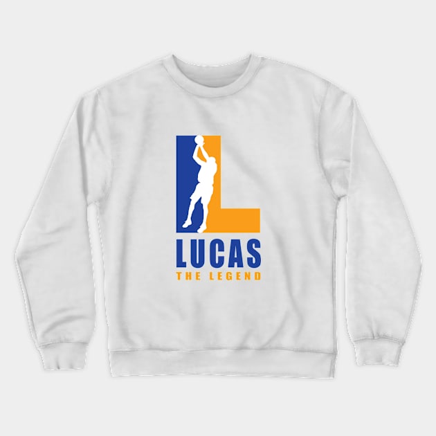 Lucas Custom Player Basketball Your Name The Legend Crewneck Sweatshirt by Baseball Your Name